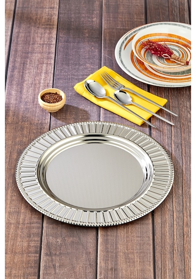Cooker 33 Cm Metal Sunumluk Supla Ckr4593 Gümüş