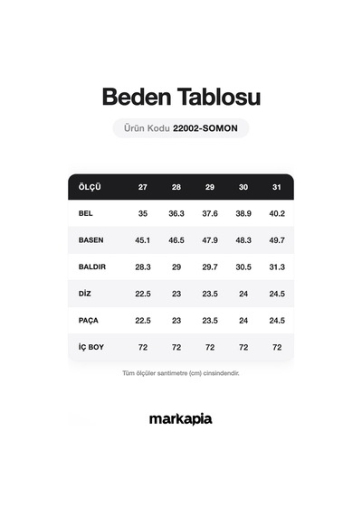 Kadın Basic Paçası Kesik Jean Pantolon Somon 001