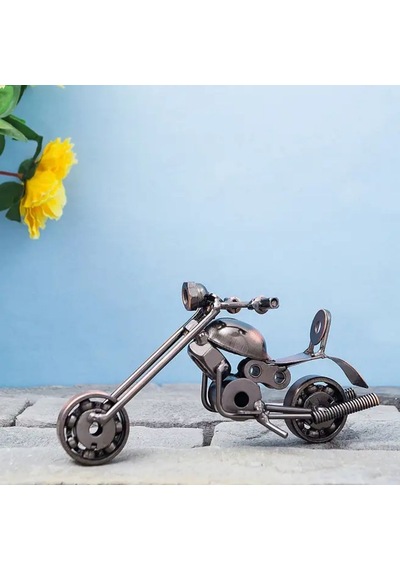 İsme Özel Tasarım Metal Motosiklet Biblosu - Erkeklere Hediye Dekoratif Motor Figürü