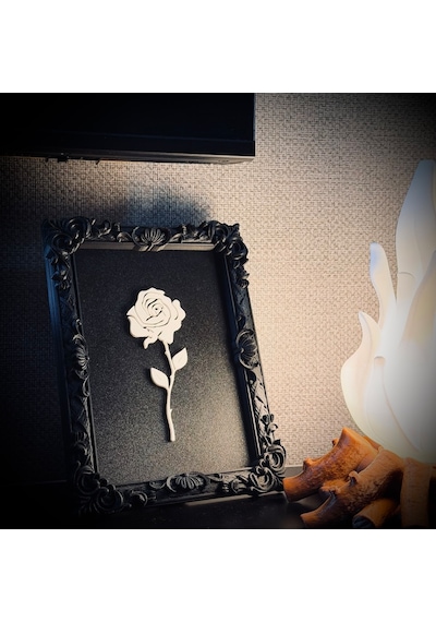 Monarch Rose Kabartma Gül Model Varaklı Premium Tablo 170mm X 230mm