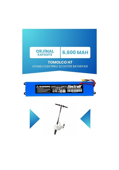 Tomolco H7 Batarya 36v 6.600mah Elektrikli Scooter Bataryası Mavi