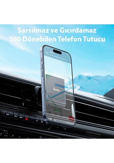 Hoco H46 Klima Havalandırma Bölmesi Magsafe Manyetik Araç İçi Telefon Tutucu- 5775 Siyah