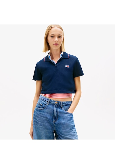 Tommy Hilfiger Cropped Short Sleeve Kadın Lacivert Polo Dw0dw21363 2800284