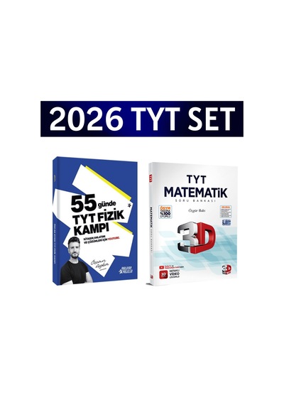 2026 Tyt 55 Günde Fizik Kampı Özcan Aykın+ Tyt Matematik Soru Bankası 3d Yayınları