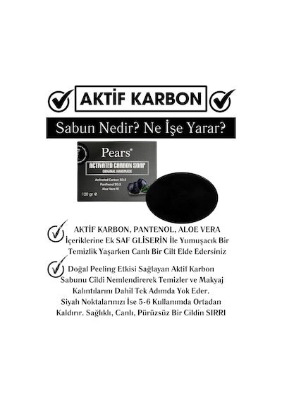 Pears Gliserinli Aktif Karbon Sabunu 120 G