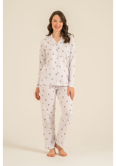 Rolypoly Anne Kız Teddy Bears Mor Gömlek Pijama Takımı Rp3913-a-v2 Rp3913-a-v2