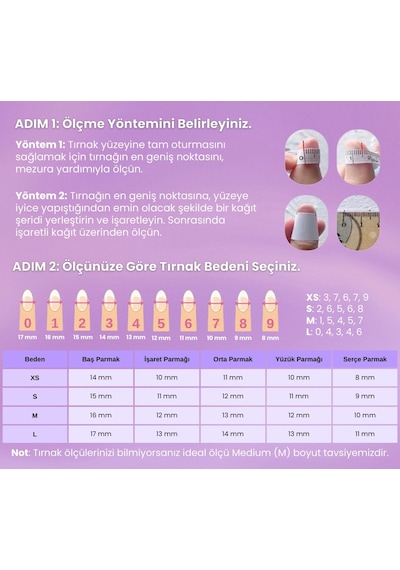 10'lu Renkli Extra Extra Extra Keee1659 Tekrar Kullanılabilir El Yapımı Protez Takma Tırnak M