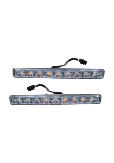 Mega Oto Market 12v 9 Ledli 36w Beyaz Gündüz Ledi - Sarı Sinyalli Ip4 Metal Kasa