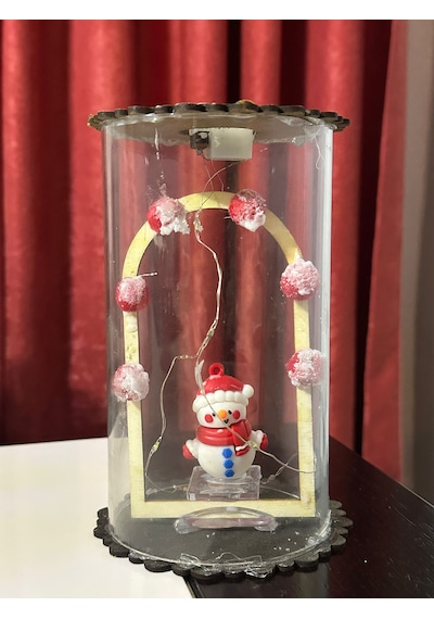 Yılbaşı Noel Temalı Led Işıklı Cam Fanus 0