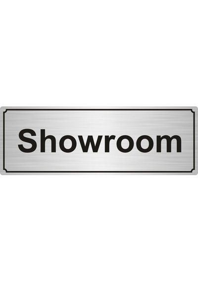 Showroom Yönlendirme Levhası 7Cmx20Cm Gümüş Renk Metal