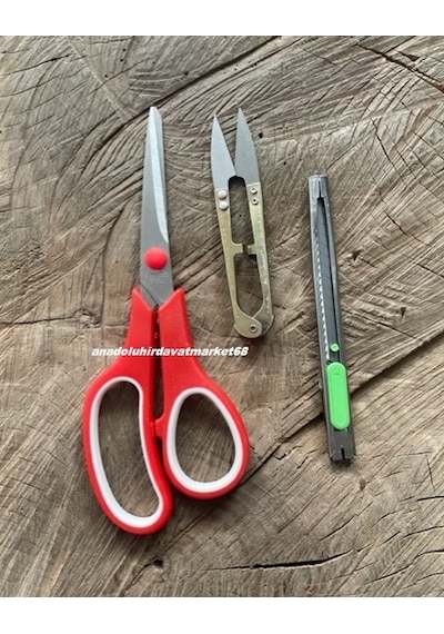 Clr Eko Makas Seti Makas Maket Bıçağı Kumaş Makası Kagıt Makası 3 Lü Set