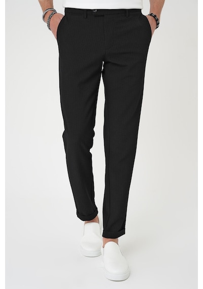 Efor Comfort Fit Gofre Dokulu Beli Lastikli Siyah Jogger Pantolon P 1177 Siyah