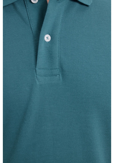 Tudors Erkek Slim Fit Dar Kesim %100 Pamuk Yeşil Polo Yaka Tişört-46205 Yeşil