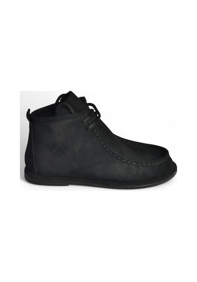 Fox Shoes V846926302 Siyah Süet Düz Tabanlı Bağcıklı Kadın Bot Siyah