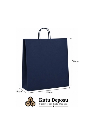 45x50x15 Cm Kraft Lacivert Poşet 25 Adet