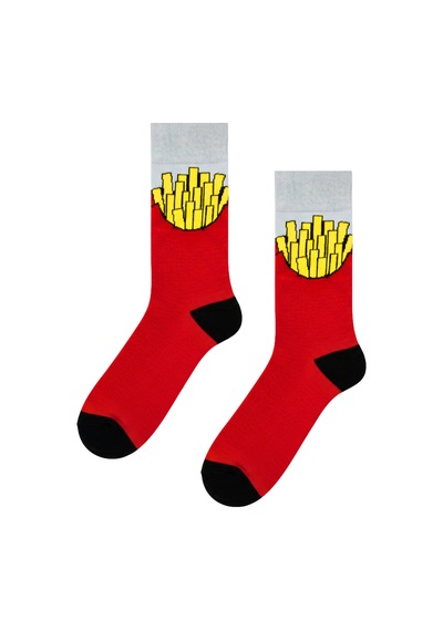 Carnaval Socks Patates Çubukları Desenli Renkli Çorap Çok Renkli
