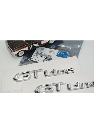Dk Tuning Gt Line Çamurluk Yanı Krom Metal Yazı Logo Amblem Seti Peugeot İle Uyumlu Bagaj Arma