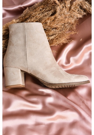 Fox Shoes Bej Süet Kadın Bot G654013102