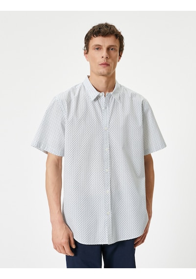 Koton Kısa Kollu Gömlek Minimal Desenli Klasik Yaka Pamuklu Regular Fit Beyaz Desenli 4sam60084hw Beyaz Desenli Koton Kısa Kollu Gömlek Minimal Desenli Klasik Yaka Pamuklu Regular Fit Beyaz Desenli 4sam60084hw Beyaz Desenli