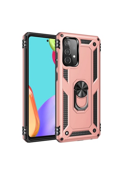 Samsung Galaxy A53 5g Kılıf Sofya Yüzüklü Silikon Kapak - Rose Siyah