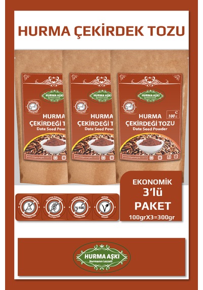 Hurma Aşkı Hurma Çekirdeği Tozu 100gr.x3 300gr