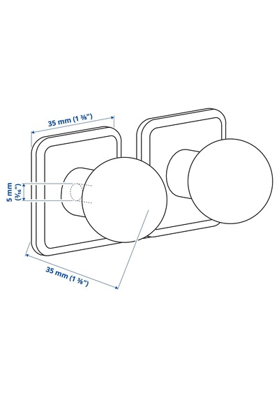 Ikea Sörbyn Topuz, Krom Kaplama, 25 Mm, 2 Adet Gümüş