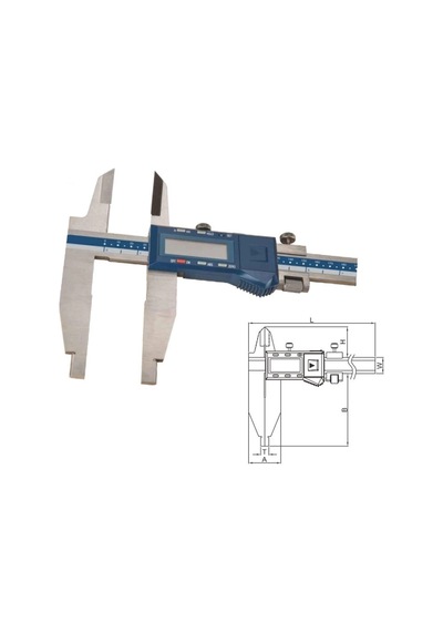 Dasqua 0-500mm Çift Çene Dijital Kumpas Ip54 Suya, Toza Dirençli Bilgi Çıkışlı 2710-1110