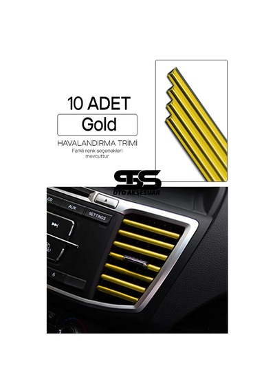 Araç Içi Klima Havalandırma Izgarası Gold Trim Seti Film Şerit Havalandırma Izgarası Gold Trim Şerit