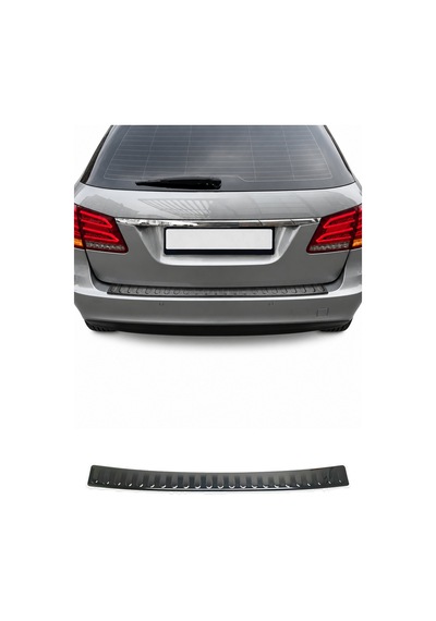 Mercedes E Serisi S212 2010-2013 Uyumlu Krom Arka Tampon Eşiği Paslanmaz Çelik Siyah