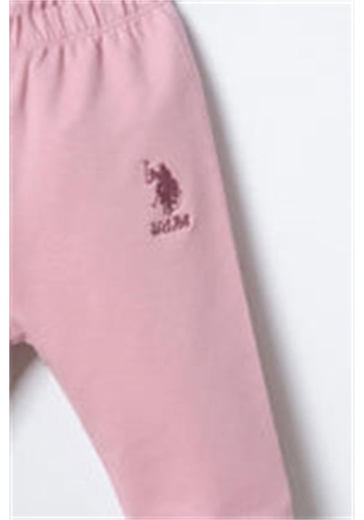 U.S. Polo Assn. U.s Polo Assn Kız Bebek 3'lü Kapüşonlu Ceket Takım Pembe Usb3248