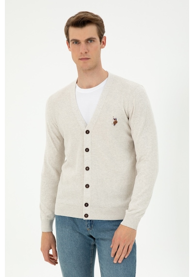 U.s. Polo Assn. Erkek Taş Melanj Hırka Triko 50288878-vr225 Taş Melanj