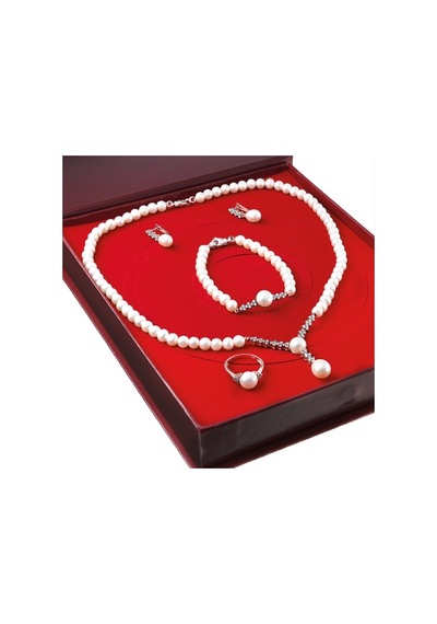 Chavin Inci Rose Gümüş Kolye Küpe Bileklik Yüzük Takım Set Ds43