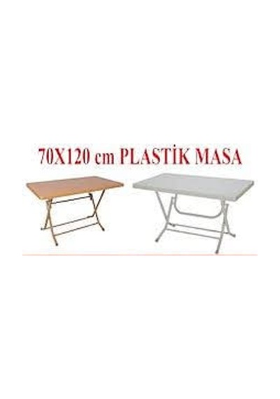 Buyukarısoy Gardelia 1.Sınıf Katlanır Beyaz Ve Teak 70X120 Plastik Masa Bahçe