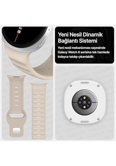 Ayrex Galaxy Watch 8 40mm/44mm Ve Watch 8 Classic 46mm İle Uyumlu Konforlu Ve Yumuşak Rugged Silikon Kordon