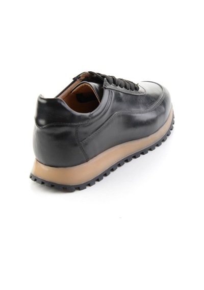 Bambi Siyah Antik Hakiki Deri Erkek Sneaker E01600003541