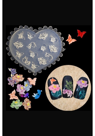 Nail Art Charm Silikon Kalıp Nail Art Desen Kalıbı, Charm Tırnak Süsleme 3d Silikon Kalıp 25