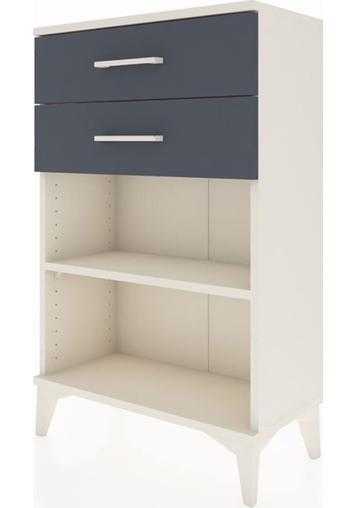 Arges Komodin Tek Raflı 2 Çekmeceli 60x30x96 Aytaşı-antrasit Aytası