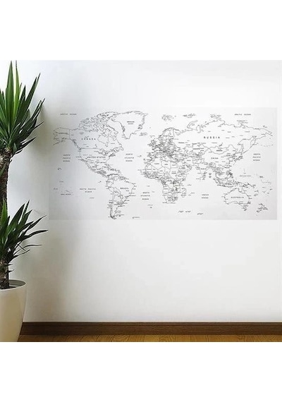 Buğz Yazılabilir Dünya Haritası Manyetik Duvar Stickerı 110 X 56 Cm Diğer