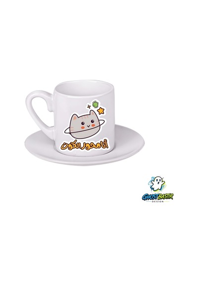 Pusheen Türk Kahvesi Fincanı 0164 Beyaz