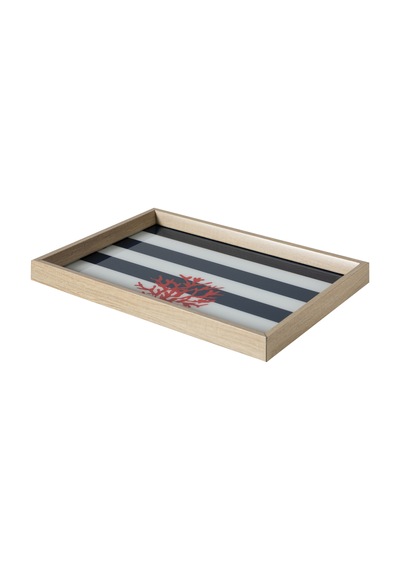Mudo Home Coral Dekoratif Tepsi 31x42 Cm Mavi