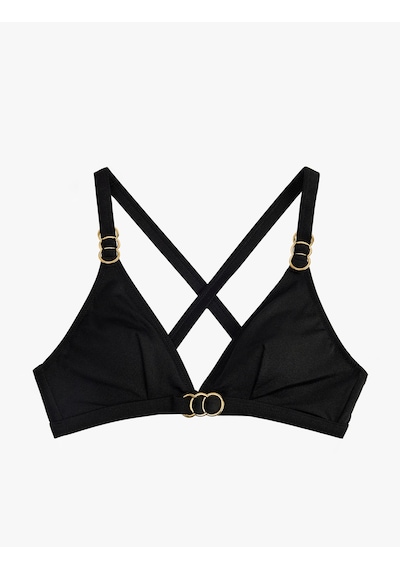 Koton Aksesuarlı Çapraz Askılı Bikini Üstü Siyah 6sak10033mm