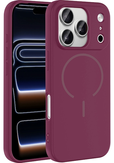 Apple Uyumlu iPhone 17 Pro Kılıf M-safe Şarj Özellikli Sys Meta Kapak - Mürdüm Mürdüm