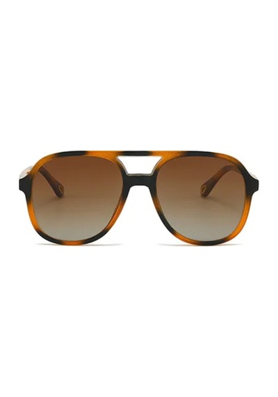 Zoreya Leopar Desenli Kahverengi Cam Vintage & Retro Unisex Güneş Gözlüğü