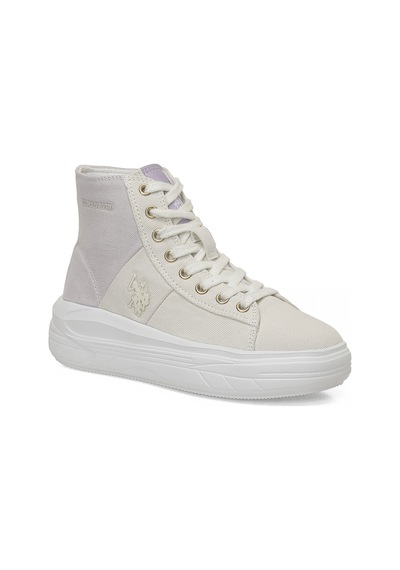 Uspoloassn U.s. Polo Assn. Cleberas Jr Bej Kız Çocuk High Sneaker Bej-lıla-pudra