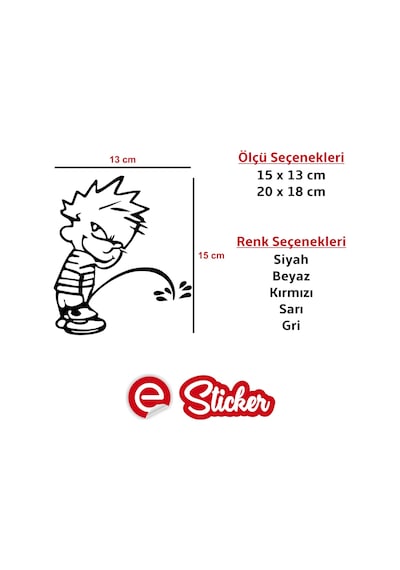 Işeyen Yaramaz Çocuk Depo Kapağı Sticker