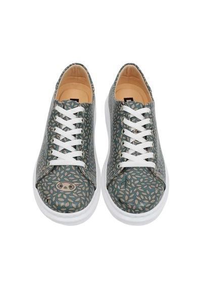 Kadın Vegan Deri Mavi Günlük Sneakers - Lemur Tasarım Çok Renkli