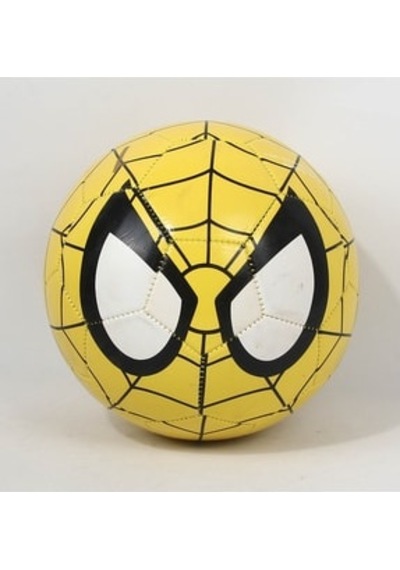Spiderman - Sarı - Dikişli Renkli Küçük Futbol Topu
