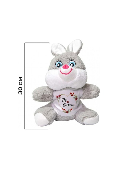 Kişiye Özel İsim Baskılı Sevgili Temalı Peluş Tavşan Hk2454