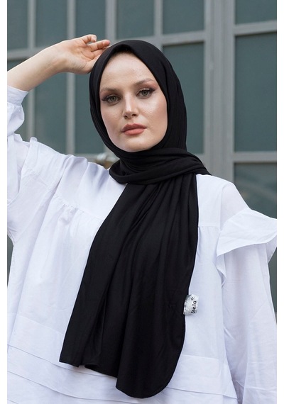 Unika Boutique Şal Penye Ozel Dıkıslı Uzun Mevsımlık Pıerparıs Siyah