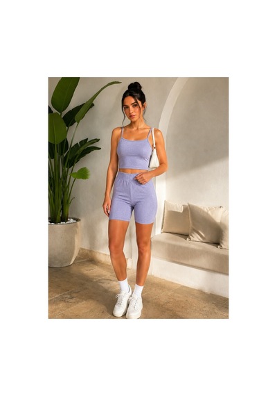 Unika Boutique Kadın Şortlu Kaşkorse Takım Mor